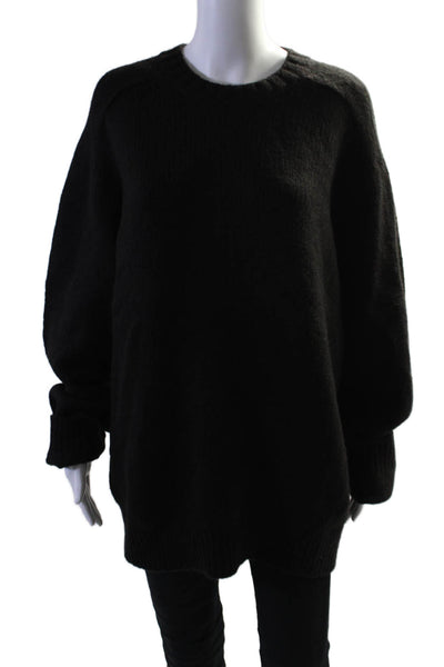 Everlane Womens Wool Blend Knit Round Neck Pullover Sweater Top Black Size L