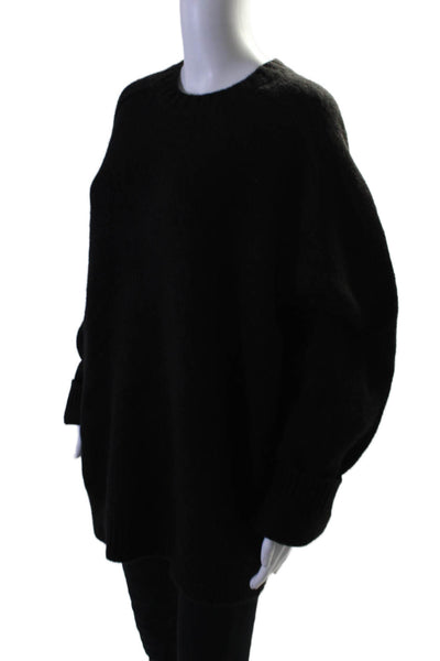 Everlane Womens Wool Blend Knit Round Neck Pullover Sweater Top Black Size L