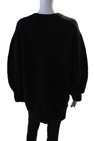 Everlane Womens Wool Blend Knit Round Neck Pullover Sweater Top Black Size L