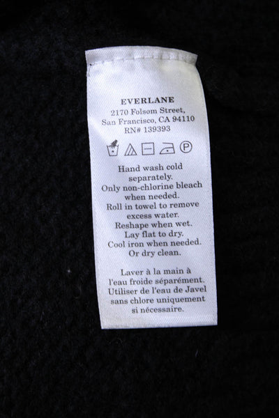 Everlane Womens Wool Blend Knit Round Neck Pullover Sweater Top Black Size L