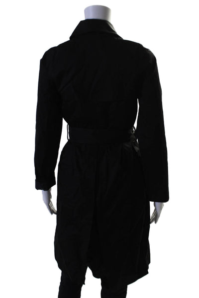 Everlane Womens Cotton Collared Belted 2 Pocket Button Up Jacket Black Size XXS