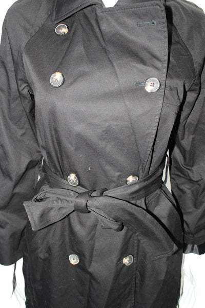 Everlane Womens Cotton Collared Belted 2 Pocket Button Up Jacket Black Size XXS
