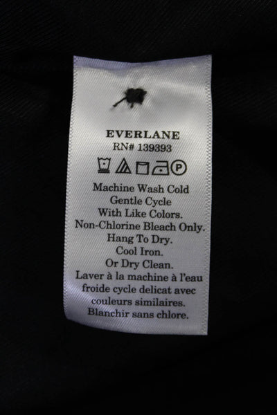 Everlane Womens Cotton Collared Belted 2 Pocket Button Up Jacket Black Size XXS