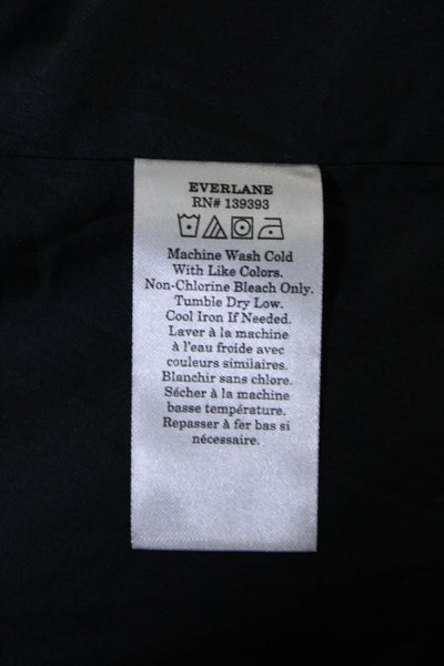 Everlane Womens Hooded Two Pocket Long Sleeve Zip Up Longline Coat Black Size XL