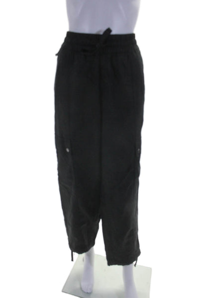 Athleta Womens Black High Rise Drawstring Tie Ankle Jogger Pants Size S