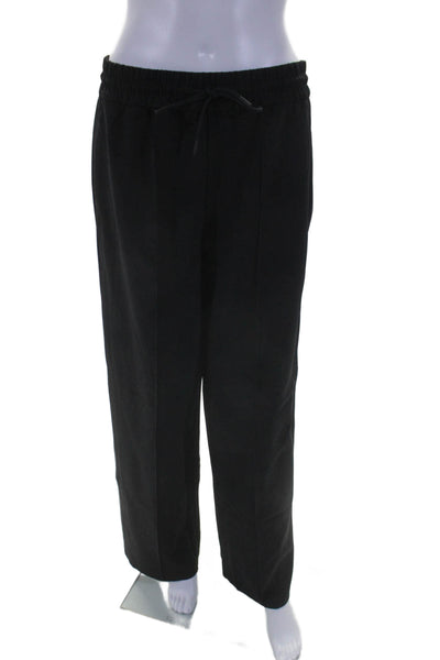 Athleta Womens Black High Waisted Drawstring Pleated Wide Leg Pants Size S