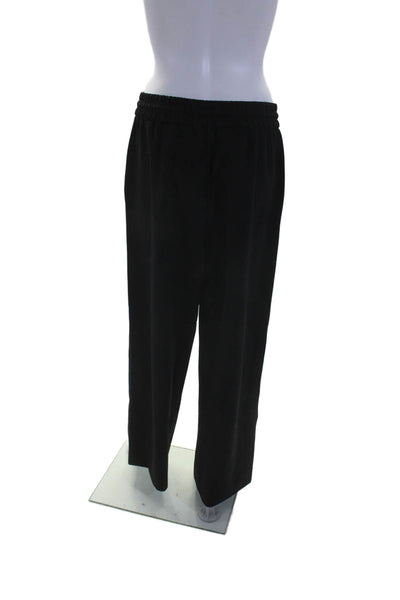 Athleta Womens Black High Waisted Drawstring Pleated Wide Leg Pants Size S