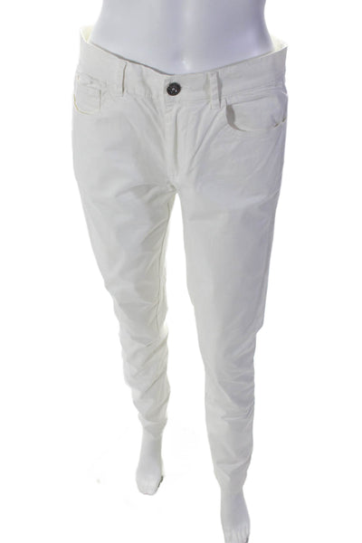 Parke & Ronen Womens Zip Button Skinny Leg Casual Pants White Size EUR 30