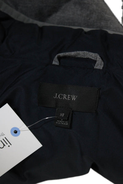 J Crew Womens Quilted Textured Mock Neck Full Zip Vest Jacket Gray Size XS