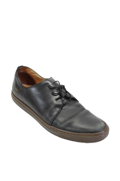 Common Projects Mens Leather Textured Lace Up Casual Oxford Shoes Black Size EUR