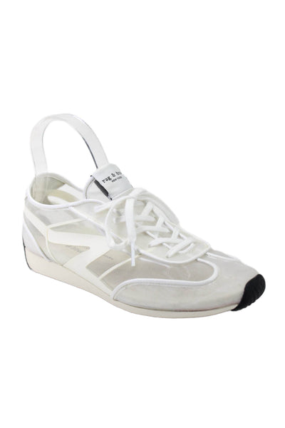 Rag & Bone Womens White Mesh Low Top Lace Up Fashion Sneakers Shoes Size 8