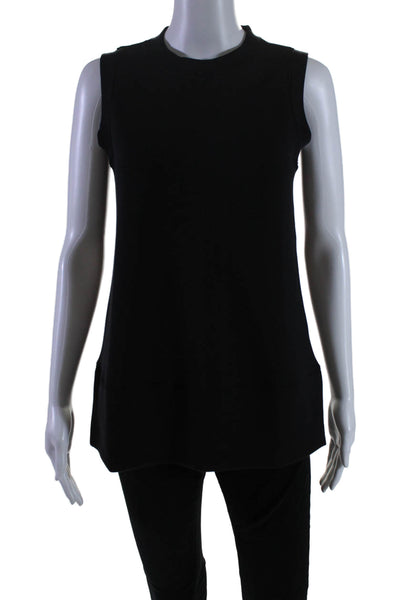 Spanx Women's Round Neck Sleeveless Slit Hem Tank Top Black Size XS