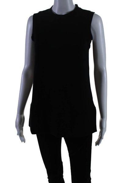 Spanx Women's Round Neck Sleeveless Slit Hem Tank Top Black Size XS