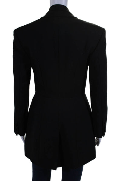 Alexander McQueen Womens Wool Black One Button Long Sleeve Blazer Jacket Size 42