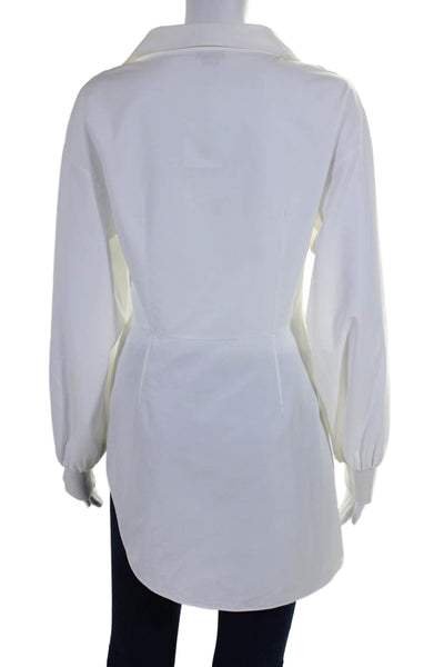 Alexander McQueen Womens Cotton White Asymmetric Button Down Shirt Size 40