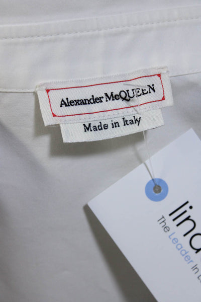 Alexander McQueen Womens Cotton White Asymmetric Button Down Shirt Size 40