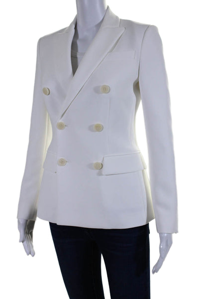 Altuzarra Womens White Double Breasted Long Sleeve Blazer Size 34