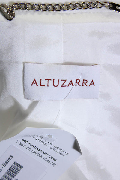 Altuzarra Womens White Double Breasted Long Sleeve Blazer Size 34