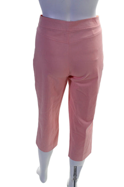 Emilio Pucci Womens Button Closure Pockets Straight Leg Ankle Pants Pink Size 10