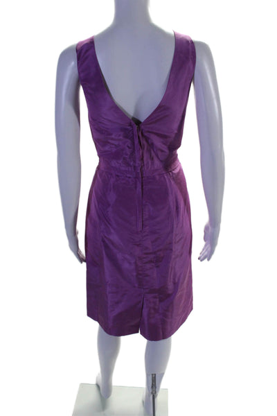 J Crew Womens Silk Halter Neck Sleeveless Sheath Dress Purple Size 8