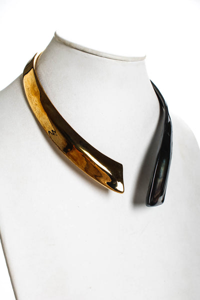 Robert Lee Morris Gold/Gunmetal Tone Hinged Collar Necklace