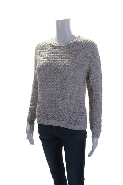 Inhabit Women's Round Neck Long Sleeves Pullover Sweater Beige Size P