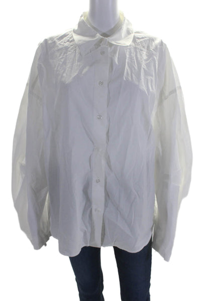 Modern Citizen Womens Long Sleeves Button Down Shirt White Size Extra Large