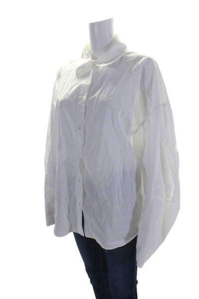 Modern Citizen Womens Long Sleeves Button Down Shirt White Size Extra Large