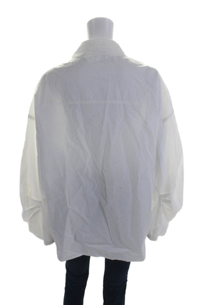 Modern Citizen Womens Long Sleeves Button Down Shirt White Size Extra Large