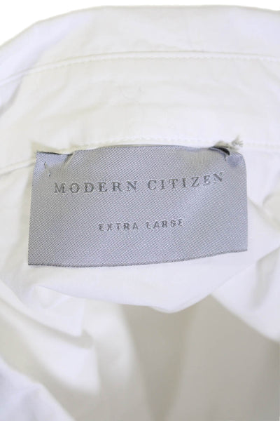 Modern Citizen Womens Long Sleeves Button Down Shirt White Size Extra Large