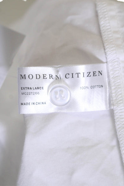 Modern Citizen Womens Long Sleeves Button Down Shirt White Size Extra Large