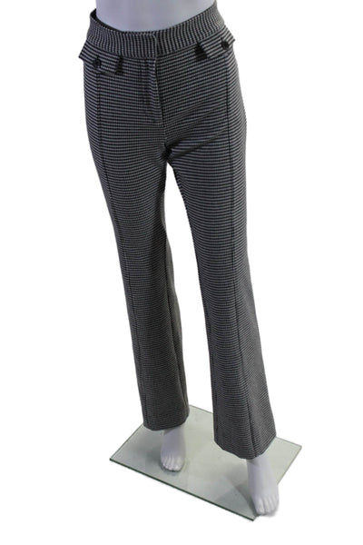 10 Crosby Derek Lam Womens Check Print Slip-On Bootcut Dress Pants White Size 4