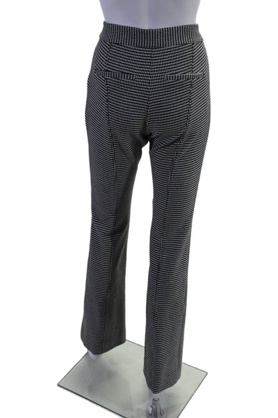 10 Crosby Derek Lam Womens Check Print Slip-On Bootcut Dress Pants White Size 4