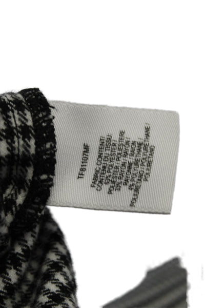10 Crosby Derek Lam Womens Check Print Slip-On Bootcut Dress Pants White Size 4
