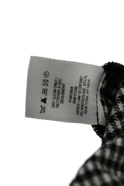 10 Crosby Derek Lam Womens Check Print Slip-On Bootcut Dress Pants White Size 4