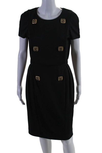 Chanel Womens Wool Beaded Double Breasted Buttoned Midi Dress Black Size EUR 38