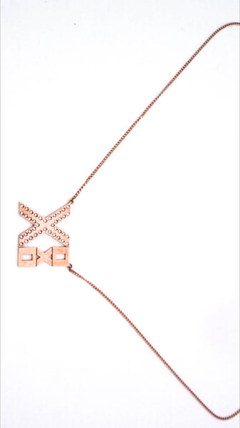 Stevie Wren Womens 14K Rose Gold Diamond XOXO Pendant Necklace 17" 5g