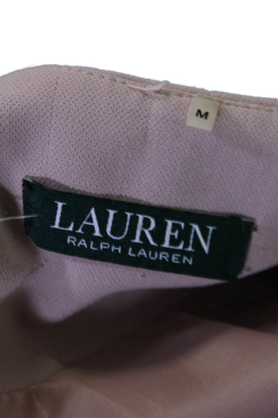 Lauren Ralph Lauren Womens Lined Snap Closure Collarless Jacket Pink Size M