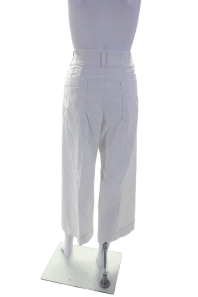 Maeve Anthropologie Women's Button Closure Pockets Wide Leg Pants White Size 31