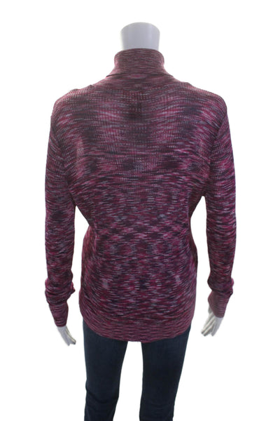 Missoni Womens Abstract Print Long Sleeve Knit Turtleneck Top Pink Size L