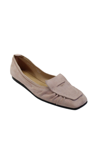 I.N.K. Womens Lilla Suede Square Toe Slip On Flats Pink Size 6