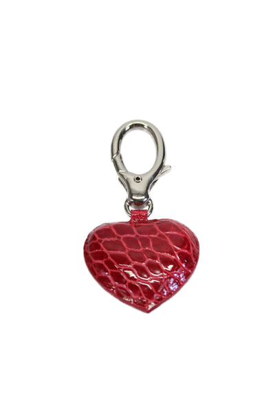 Tardini Womens American Alligator Geometric Heart Shaped Key Chain Holder Pink