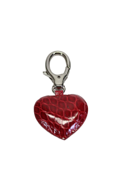 Tardini Womens American Alligator Geometric Heart Shaped Key Chain Holder Pink