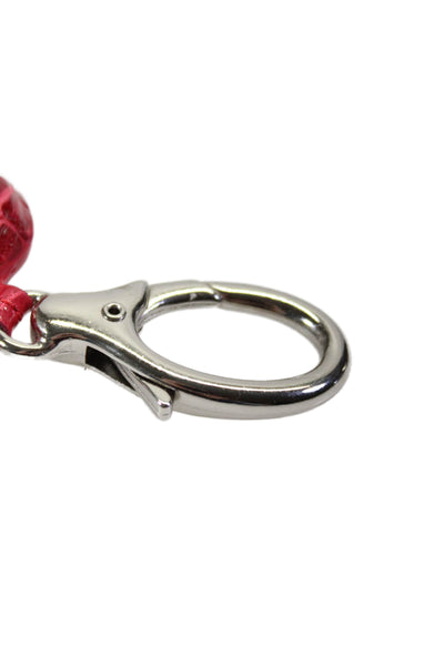Tardini Womens American Alligator Geometric Heart Shaped Key Chain Holder Pink