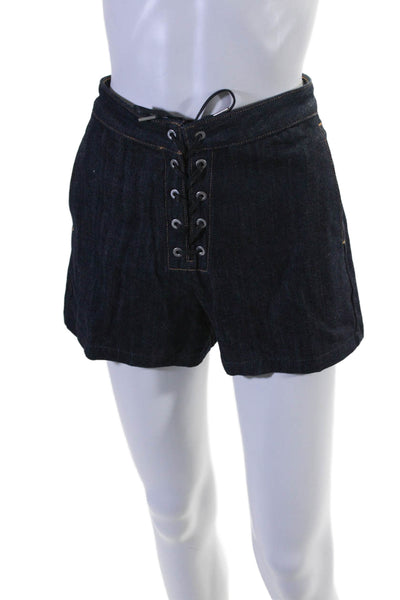 Rag & Bone Womens Cotton Front Laced Buttoned Closure Jean Shorts Blue Size 25