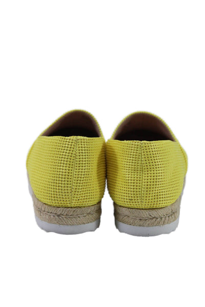 Stuart Weitzman Womens Yellow Espadrille Platform Heels Loafers Shoes Size 5.5B