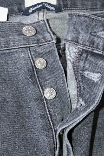 Citizens of Humanity Womens Cotton Button Up Light Distressed Jeans Gray Size 29