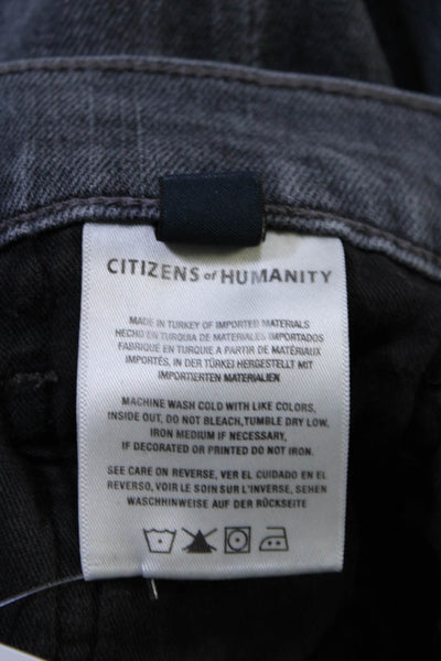 Citizens of Humanity Womens Cotton Button Up Light Distressed Jeans Gray Size 29