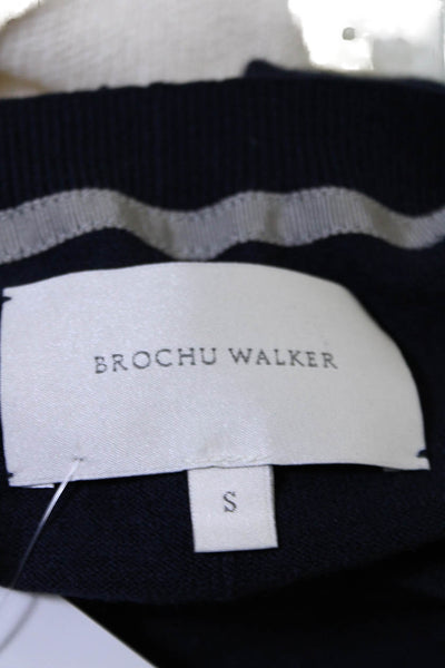 Brochu Walker Womens Long Sleeve Boat Neck Sweater Navy Wool Size Small