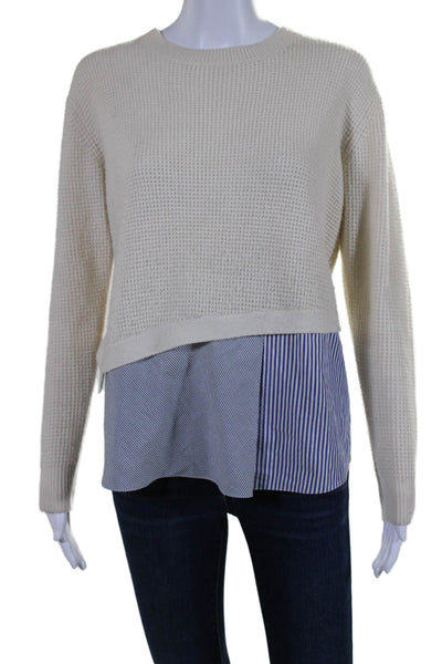 Thakoon Addition Womens Striped Layered Crew Neck Sweater Colorblock Size XS